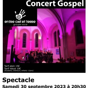 Affiche concert gospel Entre Ciel et Terre à Viviers en 2023